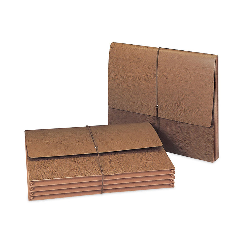 Smead Classic Expanding Wallets with Tear-Resistant Gussets, 3.5" Expansion, 1 Section, Elastic Cord Closure, Letter Size, Redrope