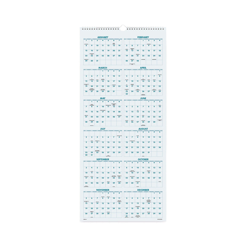 AT-A-GLANCE Scenic Three-Month Wall Calendar, Scenic Landscape Photography, 12 x 27, White Sheets, 14-Month (Dec to Jan): 2022 to 2024