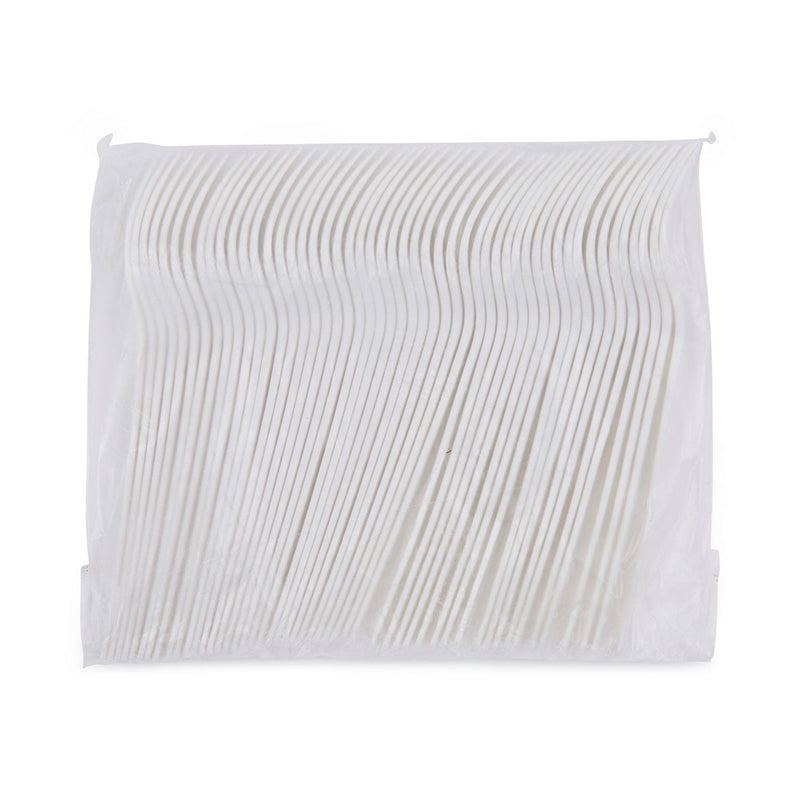 Eco-Products Plantware Compostable Cutlery, Fork, 6", Pearl White, 50/Pack, 20 Pack/Carton