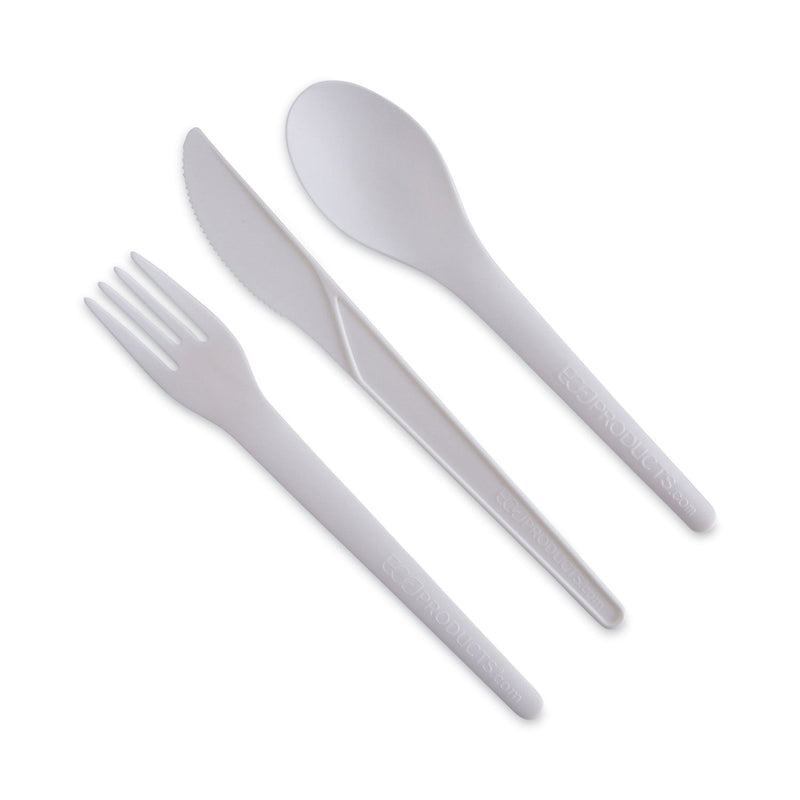 Eco-Products Plantware Compostable Cutlery, Fork, 6", Pearl White, 50/Pack, 20 Pack/Carton