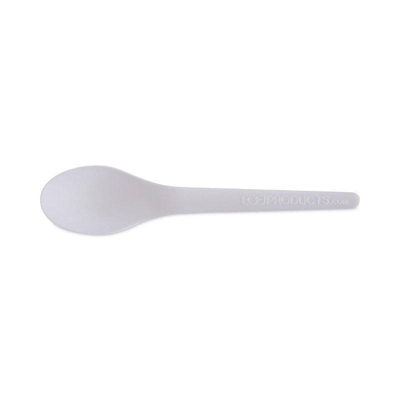 Eco-Products Plantware Compostable Cutlery, Spoon, 6", Pearl White, 50/Pack, 20 Pack/Carton