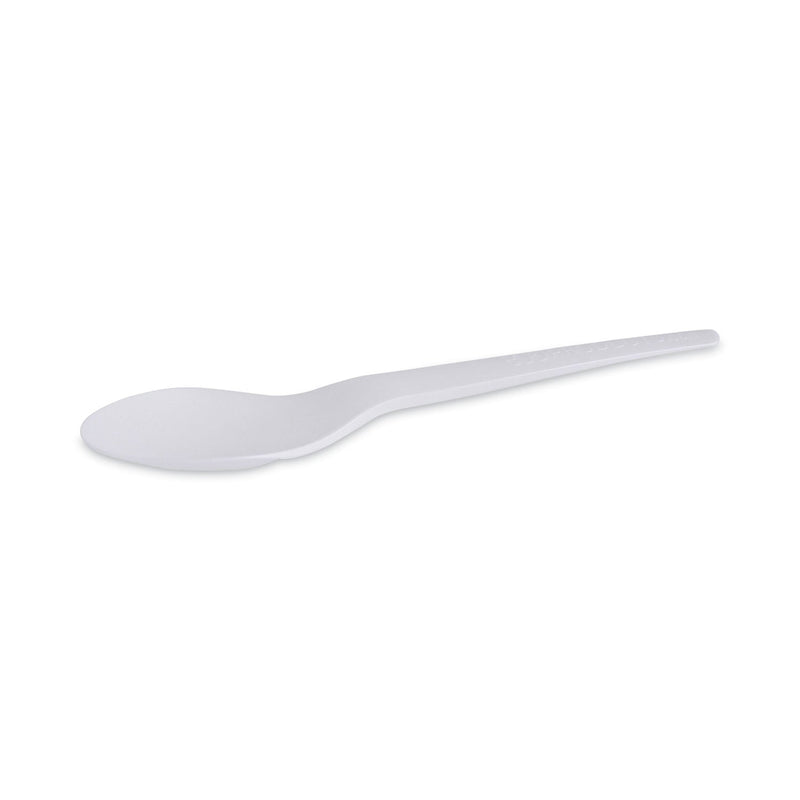 Eco-Products Plantware Compostable Cutlery, Spoon, 6", Pearl White, 50/Pack, 20 Pack/Carton
