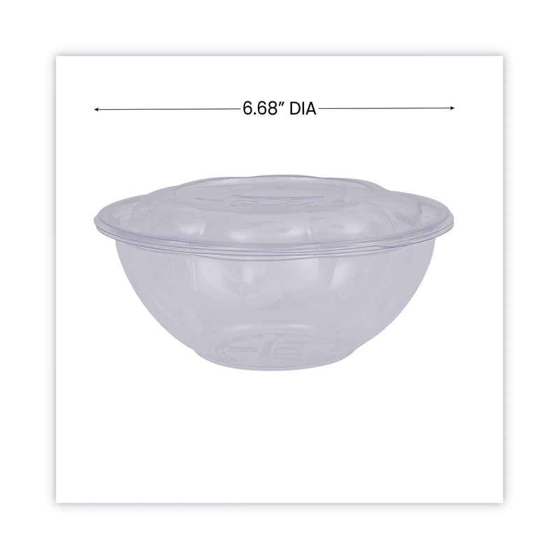 Eco-Products Renewable and Compostable Salad Bowls with Lids, 24 oz, Clear, Plastic, 50/Pack, 3 Packs/Carton