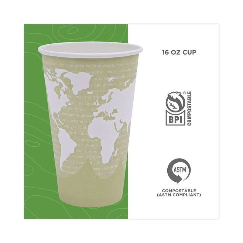 Eco-Products World Art Renewable and Compostable Hot Cups, 16 oz, 50/Pack, 20 Packs/Carton