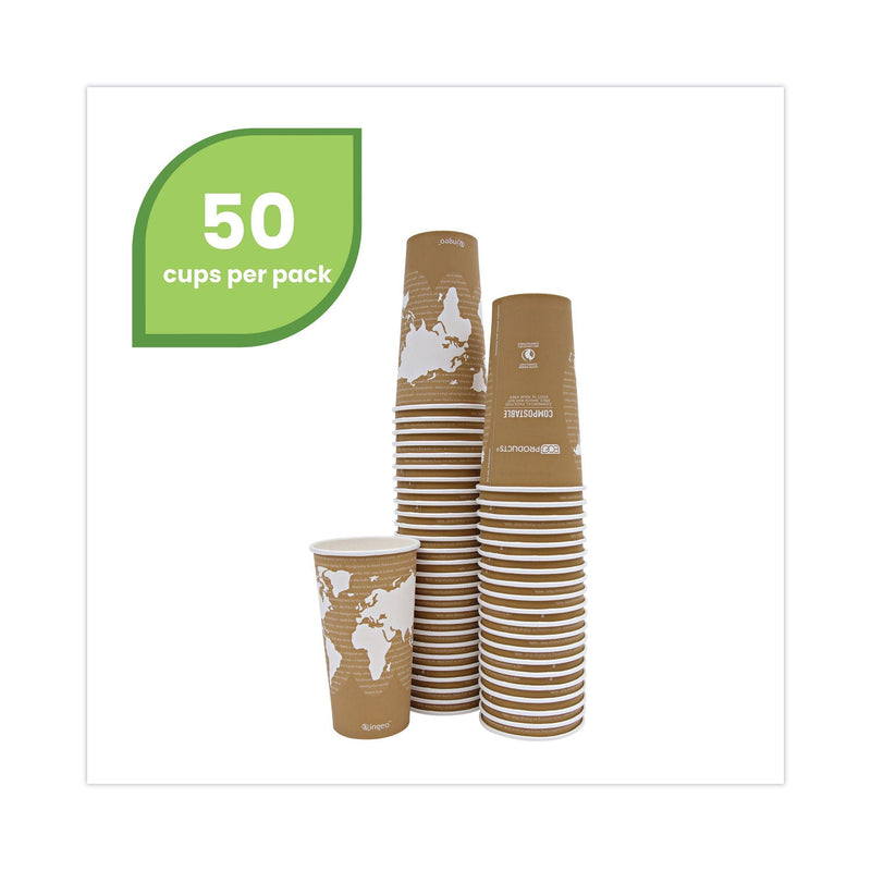 Eco-Products World Art Renewable and Compostable Hot Cups, 20 oz, 50/Pack, 20 Packs/Carton