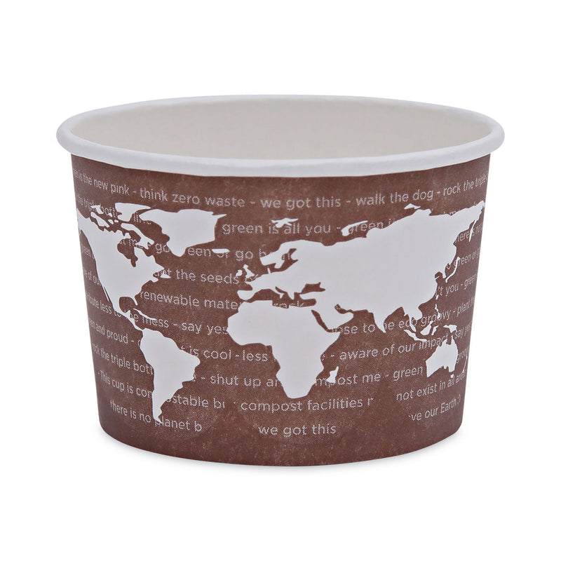 Eco-Products World Art Renewable and Compostable Food Container, 8 oz, 3.04 Diameter x 2.3 h, Brown, Paper, 50/Pack, 20 Packs/Carton
