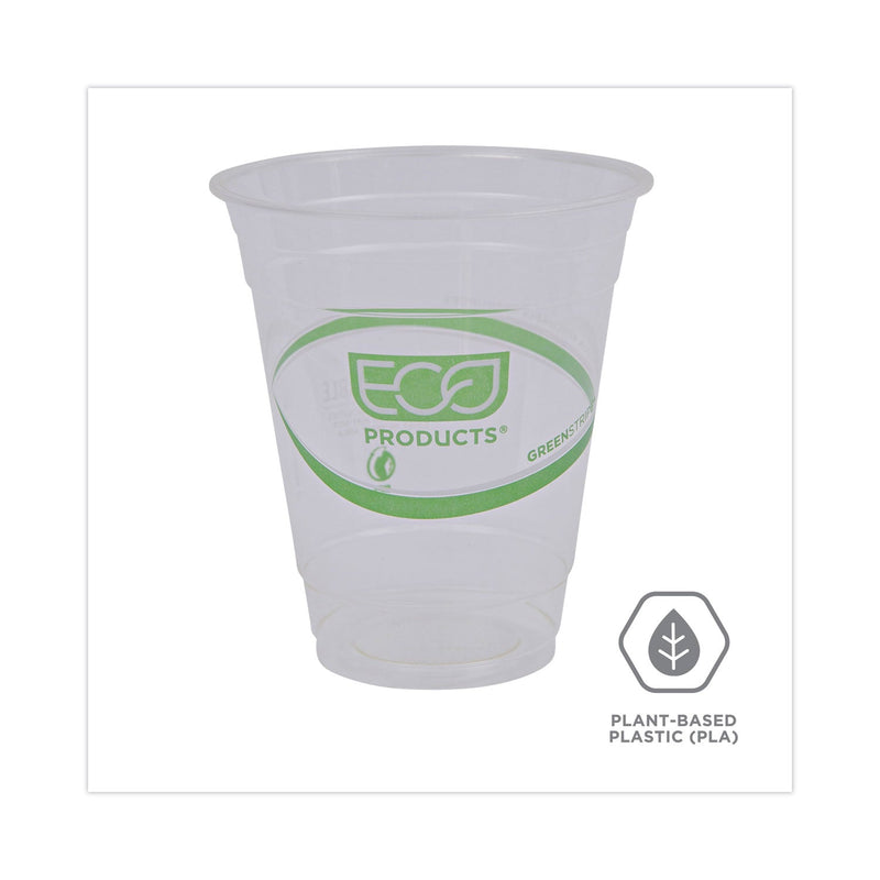 Eco-Products GreenStripe Renewable and Compostable Cold Cups, 12 oz, Clear, 50/Pack, 20 Packs/Carton