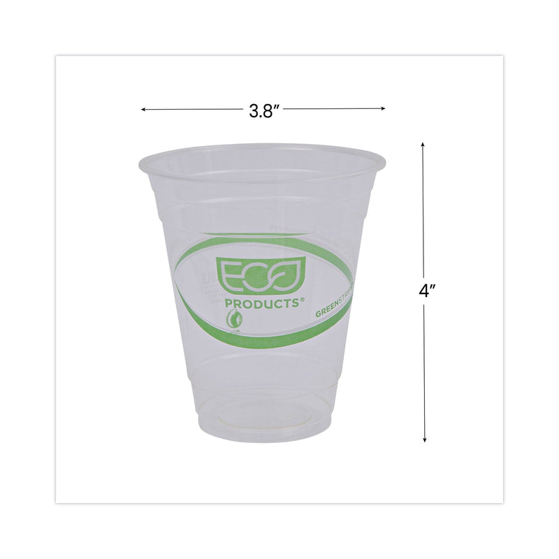Eco-Products GreenStripe Renewable and Compostable Cold Cups Convenience Pack, 12 oz, Clear, 50/Pack