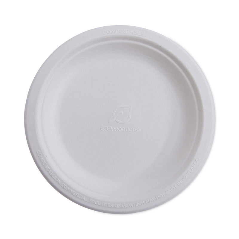 Eco-Products Renewable and Compostable Sugarcane Dinnerware, Plate, 10" dia, Natural White, 50/Pack