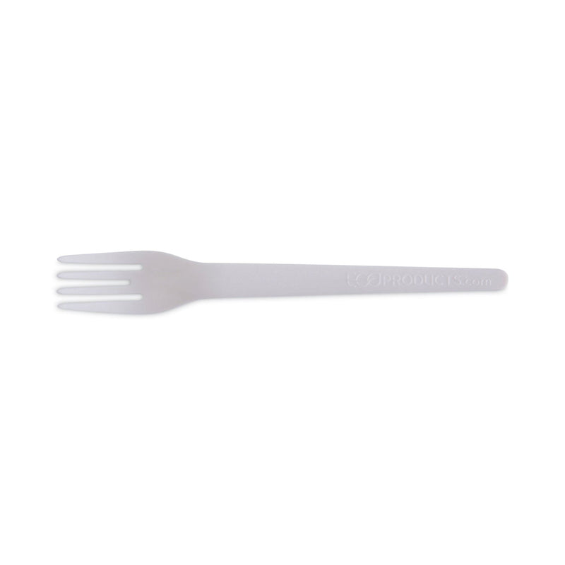Eco-Products Plantware Compostable Cutlery, Fork, 6", Pearl White, 50/Pack, 20 Pack/Carton