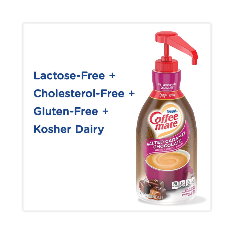 Coffee mate Liquid Creamer Pump Bottle, Salted Caramel, 1.5 Liter Pump Bottle, 2/Carton