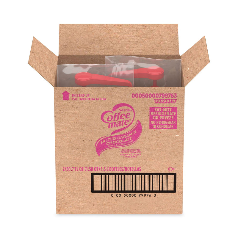 Coffee mate Liquid Creamer Pump Bottle, Salted Caramel, 1.5 Liter Pump Bottle, 2/Carton