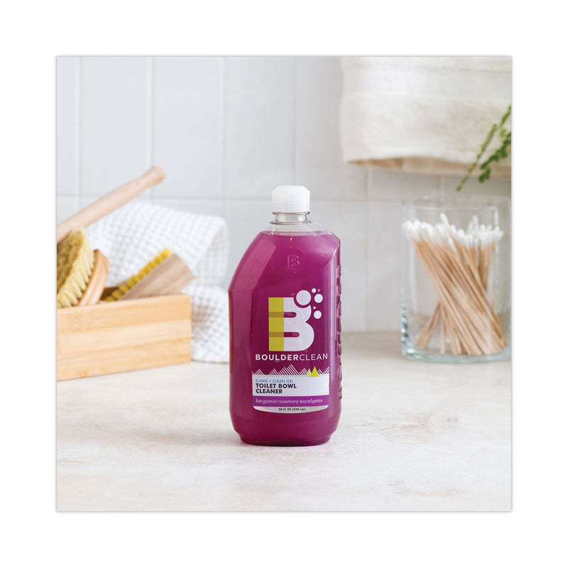 Boulder Clean Toilet Bowl Cleaner, Bergamont, Rosemary and Eucalyptus, 28 oz Bottle, 6/Carton