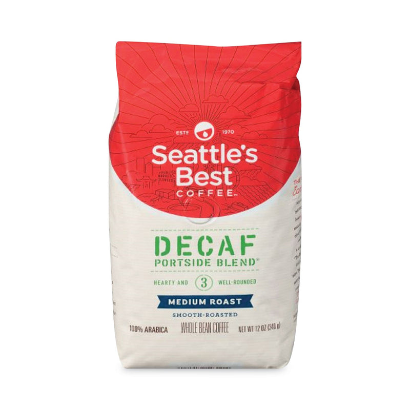 Seattle's Best Port Side Blend Ground Coffee, Decaffeinated Medium Roast, 12 oz Bag, 6/Carton