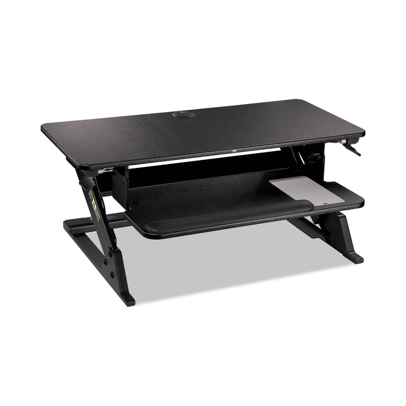 3M Precision Standing Desk, 35.4" x 22.2" x 6.2" to 20", Black