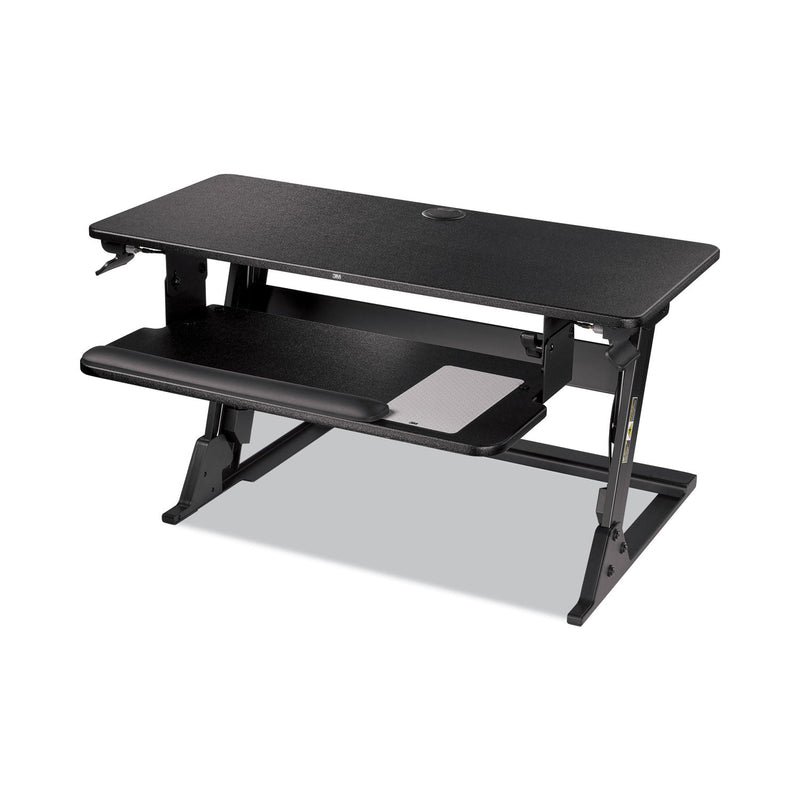 3M Precision Standing Desk, 35.4" x 22.2" x 6.2" to 20", Black