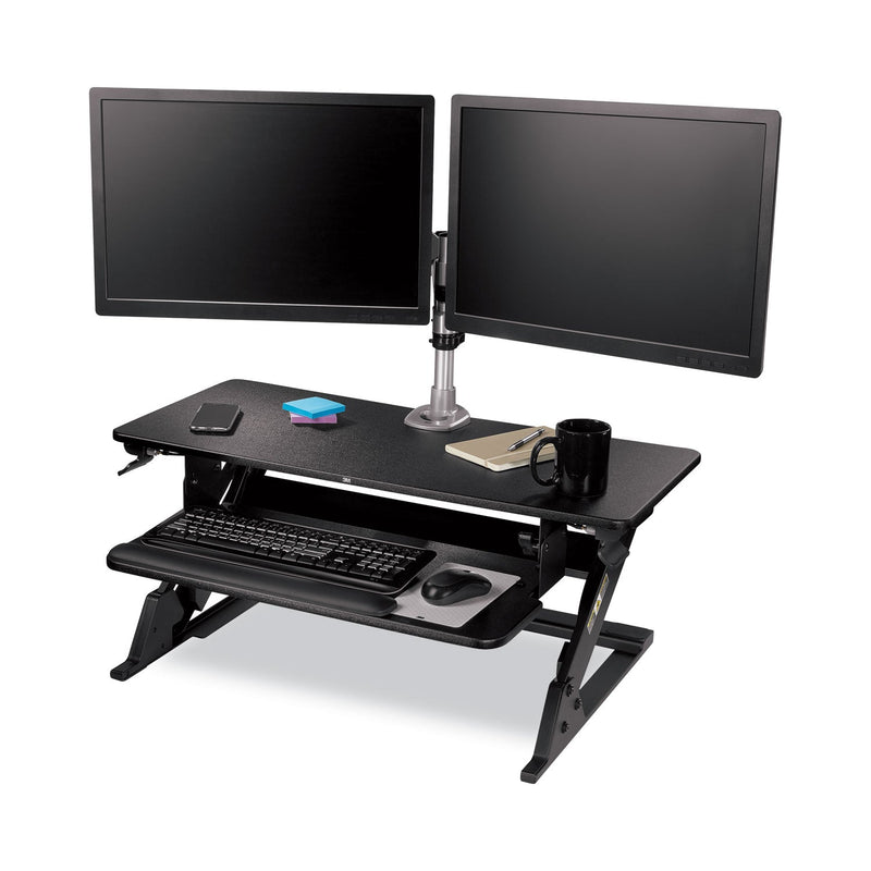 3M Precision Standing Desk, 35.4" x 22.2" x 6.2" to 20", Black