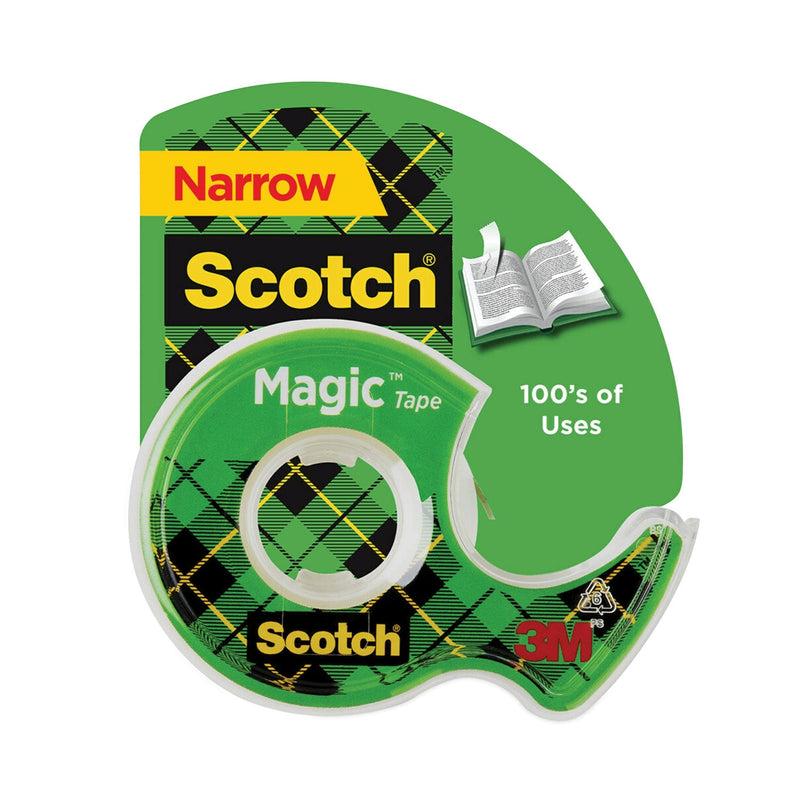 Scotch Magic Tape in Handheld Dispenser, 1" Core, 0.5" x 37.5 ft, Clear