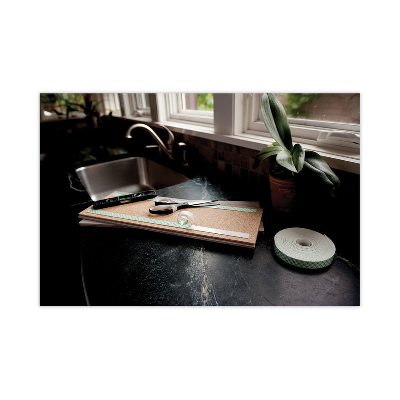 Scotch Permanent High-Density Foam Mounting Tape, Double-Sided, Holds Up to 15 lbs, 0.5" x 80", White