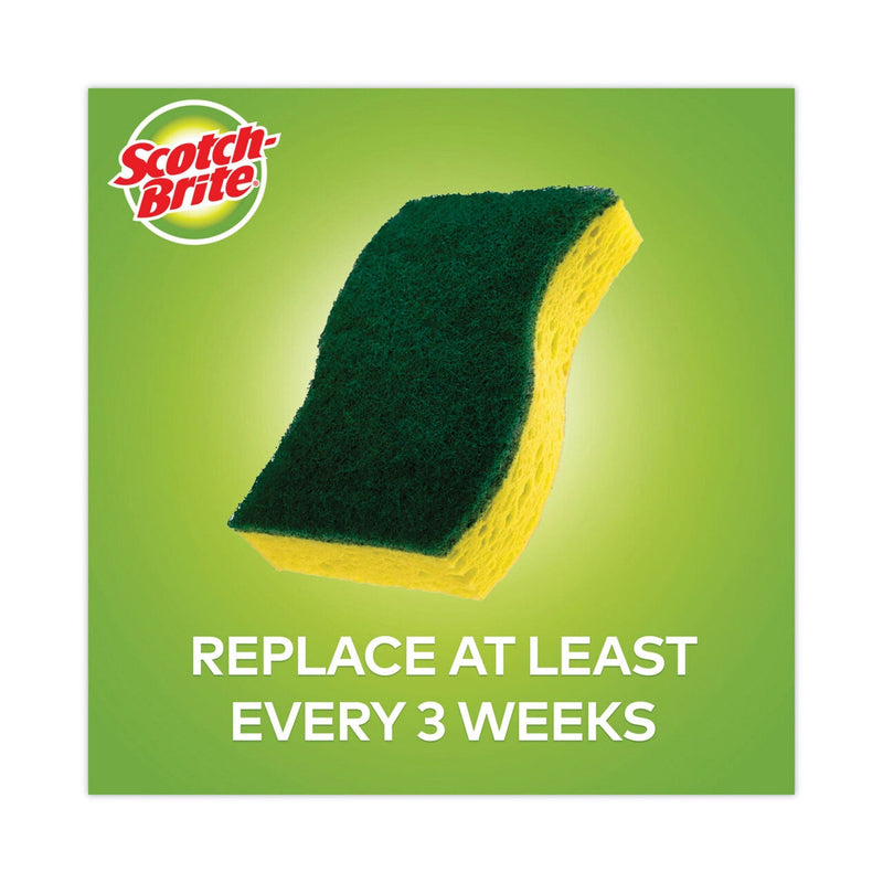 Scotch-Brite Heavy-Duty Scrub Sponge, 4.5 x 2.7, 0.6" Thick, Yellow/Green, 6/Pack
