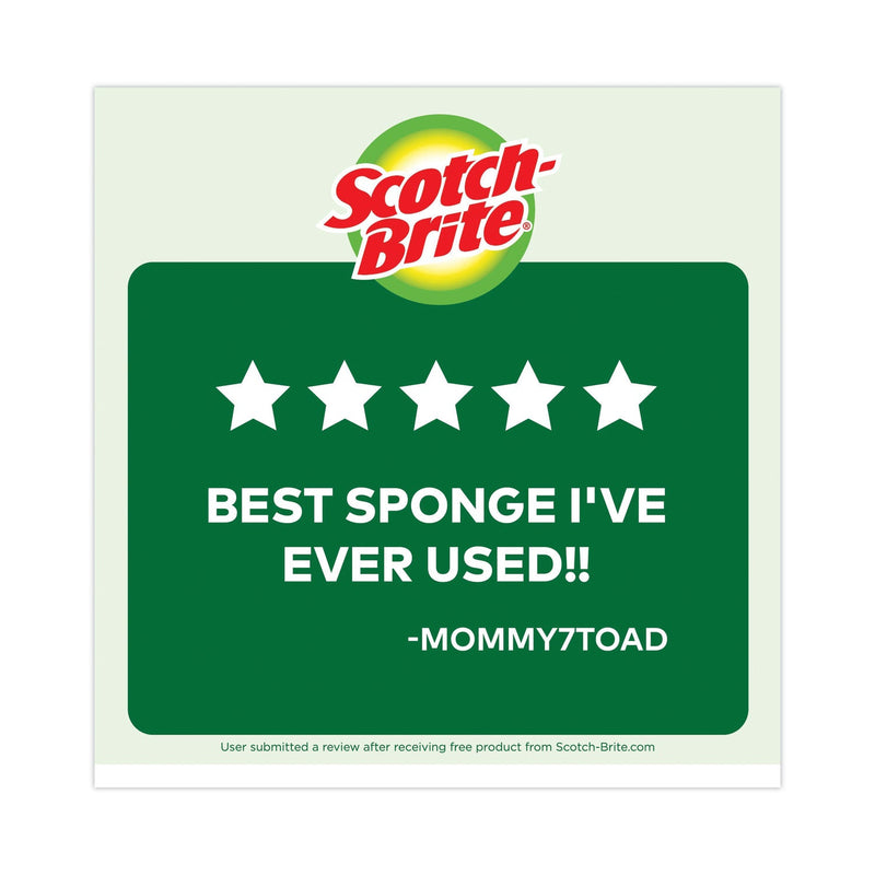 Scotch-Brite Heavy-Duty Scrub Sponge, 4.5 x 2.7, 0.6" Thick, Yellow/Green, 6/Pack