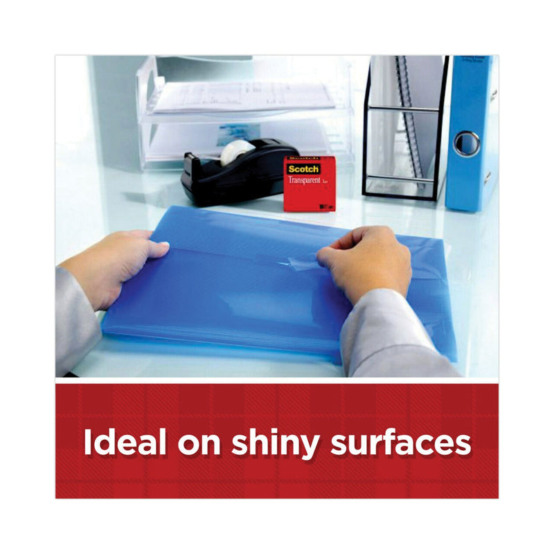 Scotch Transparent Tape, 1" Core, 0.75" x 83.33 ft, Transparent, 6/Pack