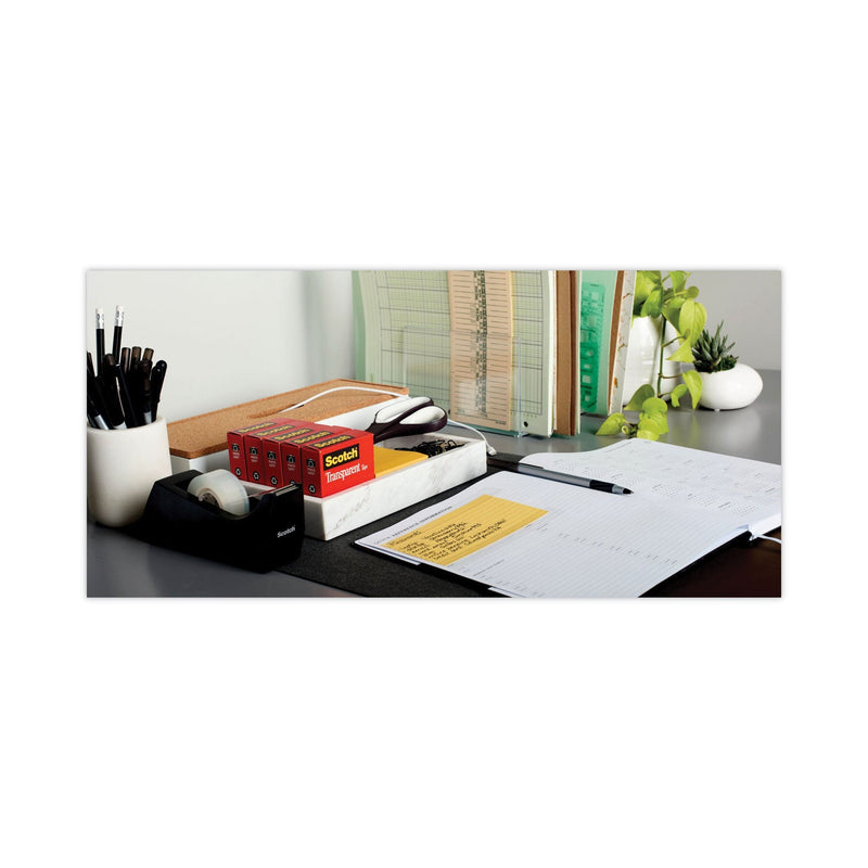 Scotch Transparent Tape Value Pack with Black Dispenser, 1" Core, 0.75" x 83.33 ft, Transparent