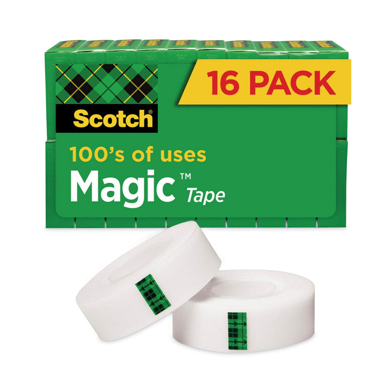 Scotch Magic Tape Value Pack, 1" Core, 0.75" x 83.33 ft, Clear, 16/Pack