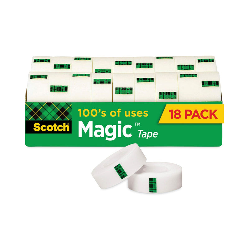 Scotch Magic Tape Cabinet Pack, 1" Core, 0.75" x 83.33 ft, Clear, 18/Pack