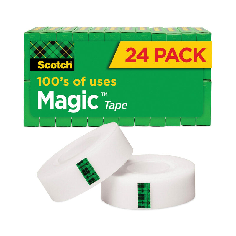 Scotch Magic Tape Value Pack, 1" Core, 0.75" x 83.33 ft, Clear, 24/Pack