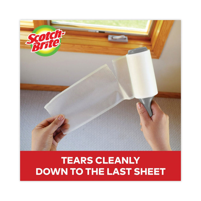 Scotch-Brite Lint Roller, Heavy-Duty Handle, 30 Sheets/Roller