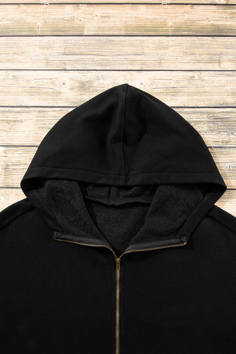 Kate Fleece Lined Half Zipper Kangaroo Pockets Loose Hoodie