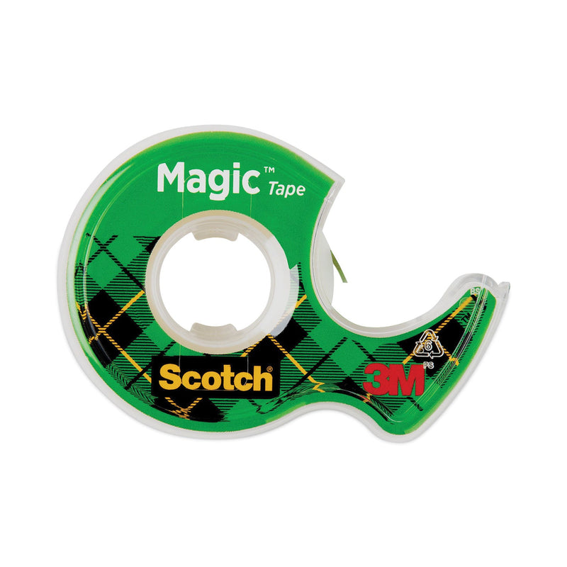 Scotch Magic Tape in Handheld Dispenser, 1" Core, 0.75" x 25 ft, Clear, 3/Pack