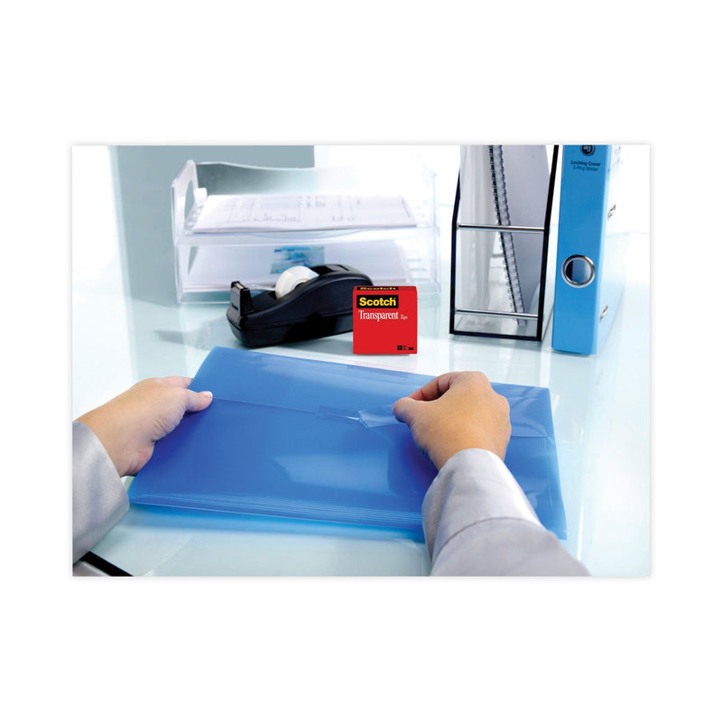 Scotch Transparent Tape, 3" Core, 0.75" x 72 yds, Transparent, 2/Pack