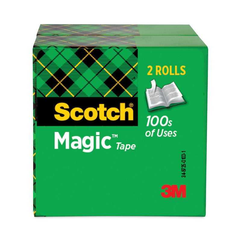 Scotch Magic Tape Refill, 3" Core, 0.75" x 72 yds, Clear, 2/Pack