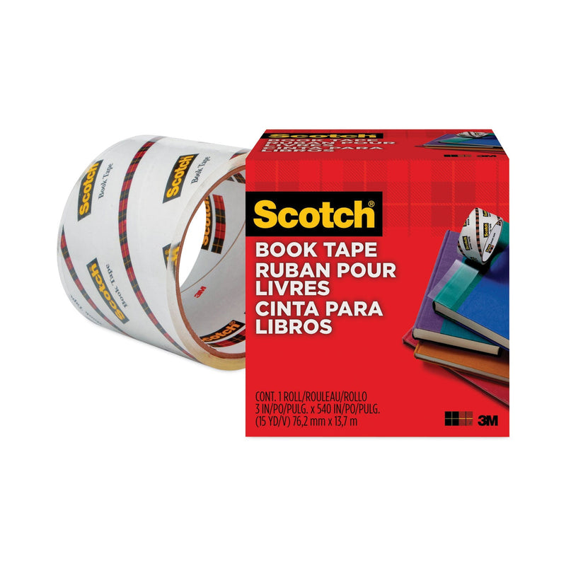 Scotch Book Tape, 3" Core, 3" x 15 yds, Clear
