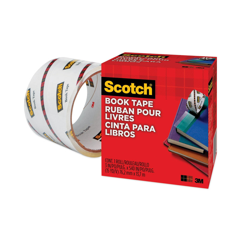 Scotch Book Tape, 3" Core, 3" x 15 yds, Clear