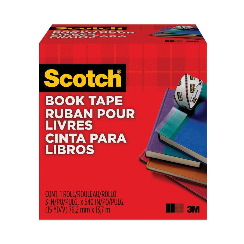 Scotch Book Tape, 3" Core, 3" x 15 yds, Clear