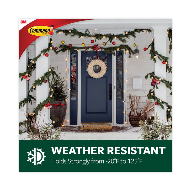 Command All Weather Hooks and Strips, Plastic, Small, 16 Clips and 20 Strips/Pack