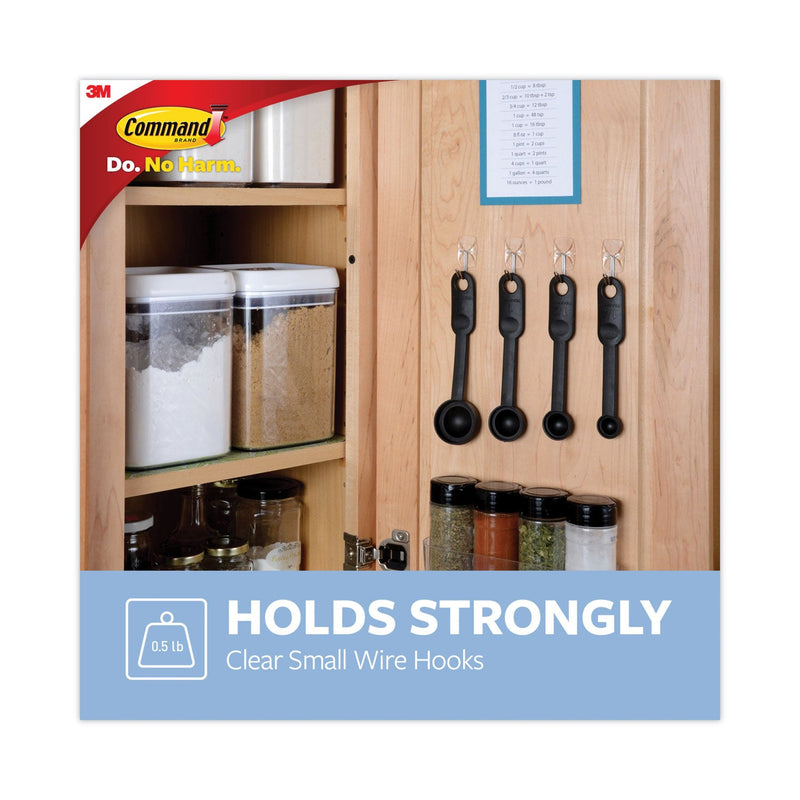 Command Clear Hooks and Strips, Plastic/Wire, Small, 9 Hooks with 12 Adhesive Strips per Pack