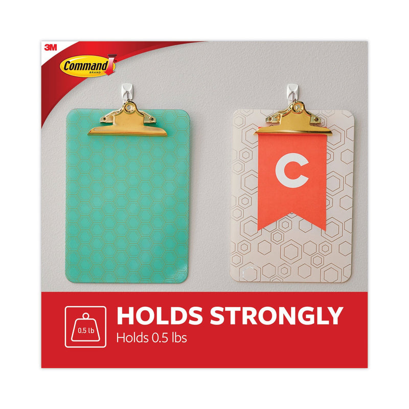 Command General Purpose Hooks, Small, 0.5 lb Cap, White, 28 Hooks and 32 Strips/Pack