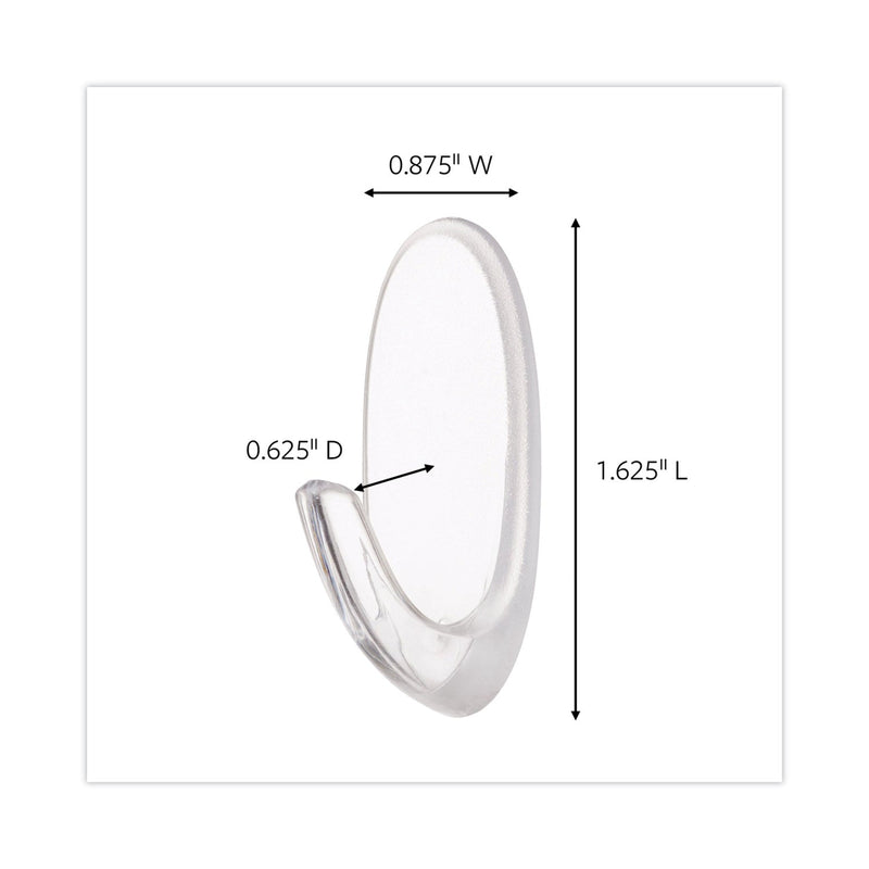 Command Clear Hooks and Strips, Plastic, Medium, 50 Hooks with 50 Adhesive Strips per Carton