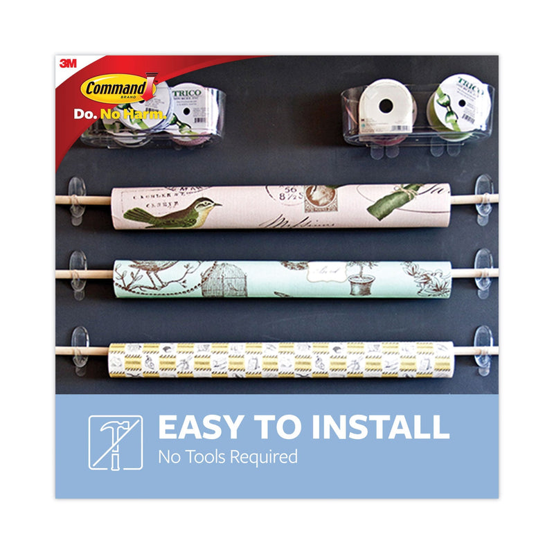 Command Clear Hooks and Strips, Plastic, Medium, 50 Hooks with 50 Adhesive Strips per Carton