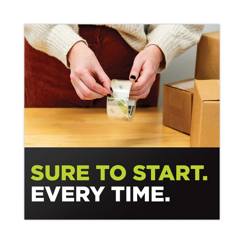 Scotch Sure Start Packaging Tape, 3" Core, 1.88" x 54.6 yds, Clear, 6/Pack