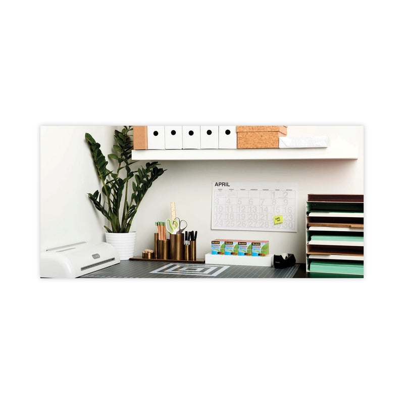 Scotch Transparent Greener Tape, 1" Core, 0.75" x 75 ft, Transparent, 12/Pack