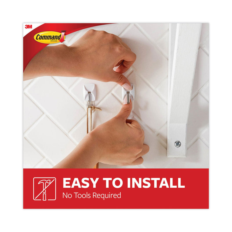 Command General Purpose Wire Hooks Multi-Pack, Small, 0.5 lb Cap, White, 9 Hooks and 12 Strips/Pack