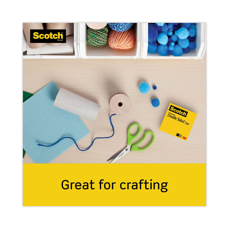 Scotch Double-Sided Tape, 1" Core, 0.5" x 75 ft, Clear