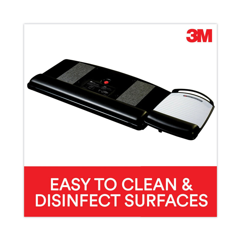 3M Knob Adjust Keyboard Tray With Highly Adjustable Platform, Black