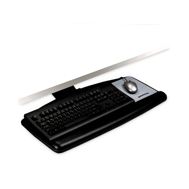 3M Easy Adjust Keyboard Tray, Standard Platform, 23" Track, Black