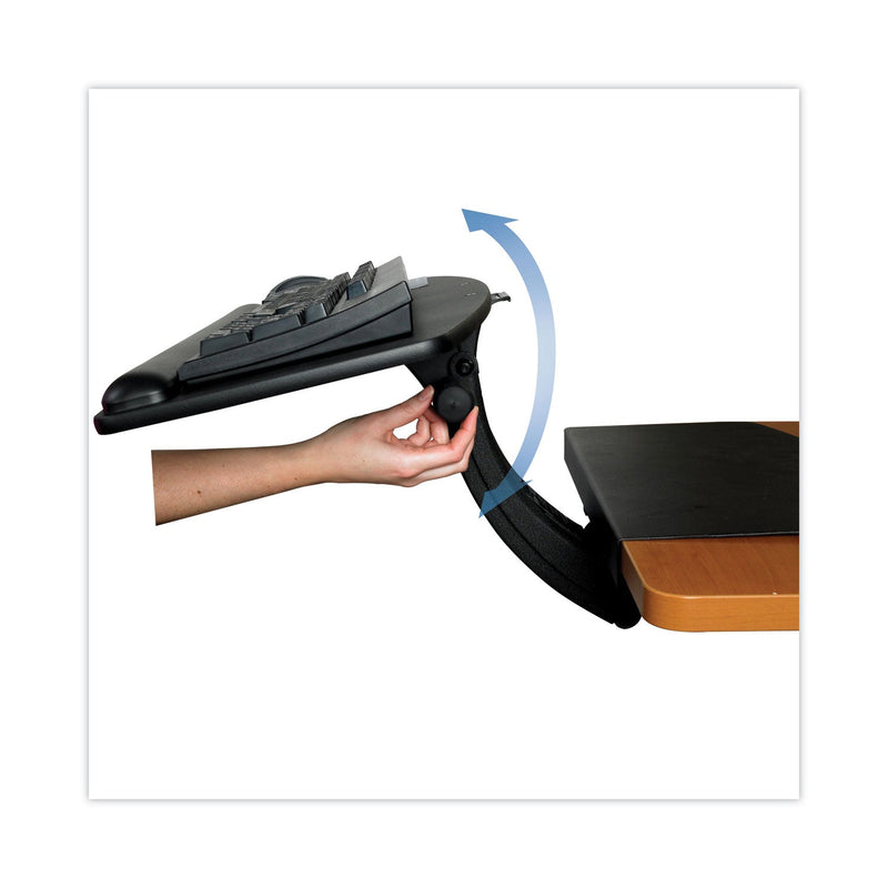 3M Sit/Stand Easy Adjust Keyboard Tray, Standard Platform, 25.5w x 12d, Black